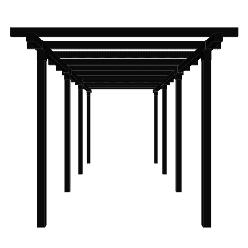 PLUS Doppelpergola, Schwarz RAL 9005, Modell 3, BxTxH 6640 x 2380 x 2260 mm