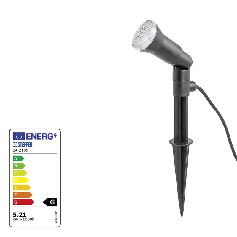 Steffen GardenLine Spot mit LED-Lampe 6W, 400lm, 4000K, H05RN-F, 3 m Kabel