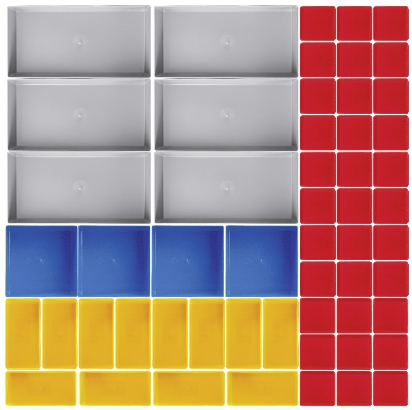 KRAFTWERK MOBILIO PRO Lot de bacs de rangement, 55 pièces, L x P x H 600 x 600 x 45 mm