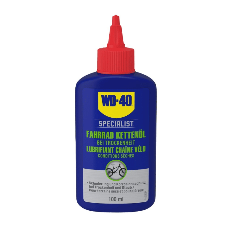 WD-40 Huile spéciale pour chaînes de vélo en cas de temps sec, contenu 100 ml