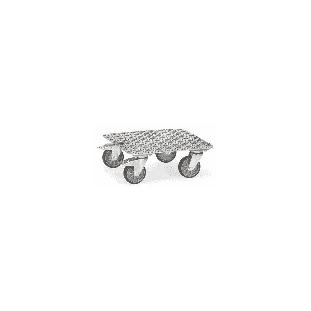 Fetra Kisten-Transportroller, mit Aluminium-Quintettblech-Plattform und Griffloch, 500 x 500 x 184 mm