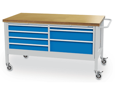 Bedrunka+Hirth établi mobile, R 24-24, nombre de tiroirs 7, l x p x h 1500 x 750 x 860 mm