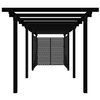 PLUS Pergola double avec clôture Tokyo, noir RAL 9005, modèle 3, L x P x H 6 640 x 2 380 x 2 170 mm