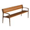 Banc public Minsk en fonte et bois, L x P x H 1800 x 570 x 800 mm, disponible en 4 couleurs
