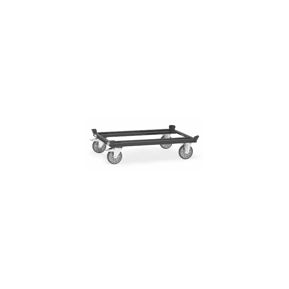 Paletten-Fahrgestell "GREY EDITION" mit TPE-Bereifung, für Flachpaletten und Gitterboxen, 1255 x 855 x 329 mm