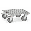 Fetra Kisten-Transportroller, mit Aluminium-Quintettblech-Plattform und Griffloch, 500 x 500 x 184 mm