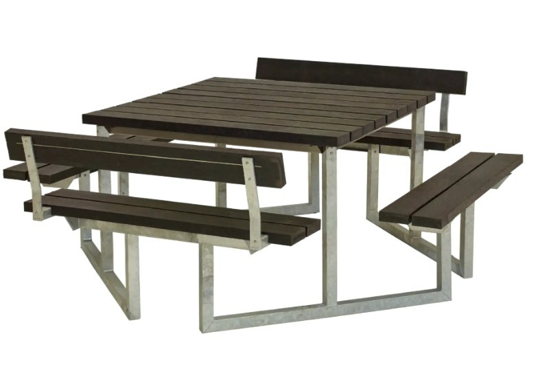 PLUS Ensemble de mobilier de jardin Twist RePlast, noir, disponible en plusieurs modèles