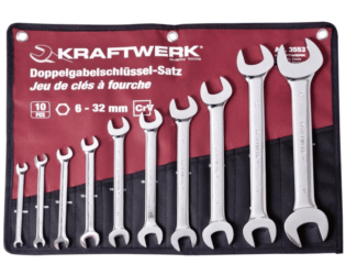 KRAFTWERK PRO LINE Doppel-Maulschlüssel-Satz, 10-teilig, 6–32 mm, im Rolletui