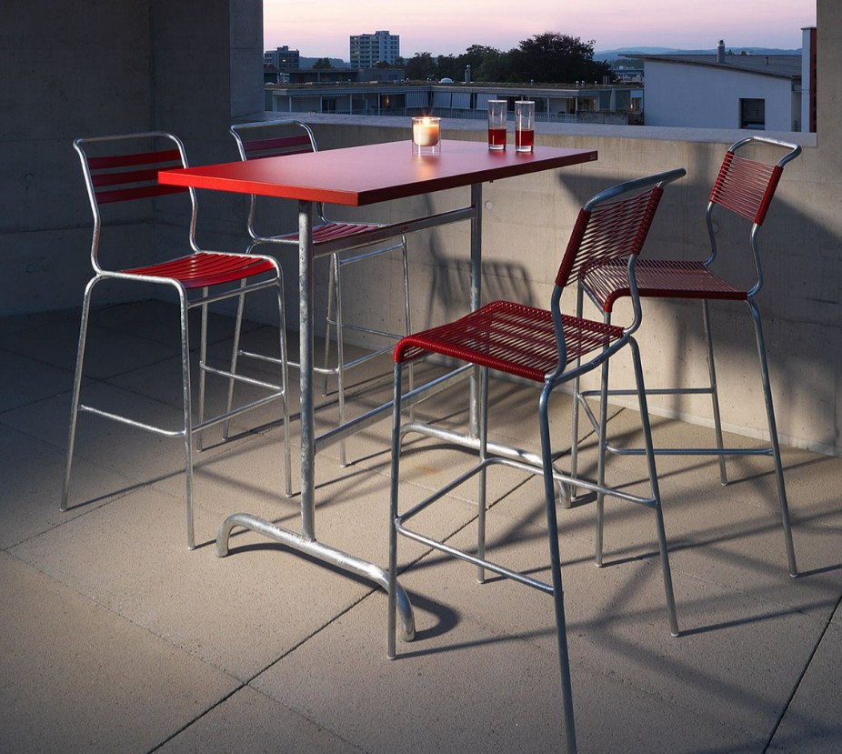 Schaffner Table de bar SÄNTIS, table haute en acier résistant aux intempéries, en divers modèles