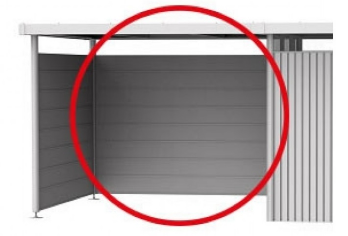 Biohort Rückwand für Seitendach Gr. L zu Gerätehaus HighLine® H2-H5, in 3 Farben