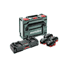 Metabo Basis-Set 18 V LiHD 8.0 Ah - 10.0 Ah, 4 x Akkus, Doppel-Schnellladegerät ASC 145 DUO und metaBOX 145