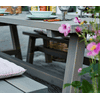 Country table et banc de jardin, trois coleurs, 1770 x 1810 x 760 / 450 mm