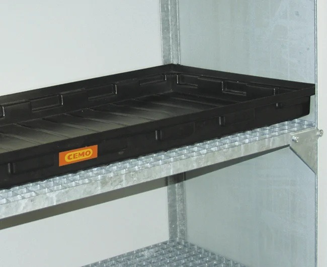 CEMO Umweltschrank für Fässer 13/20 mit Doppel-Flügeltür, grau