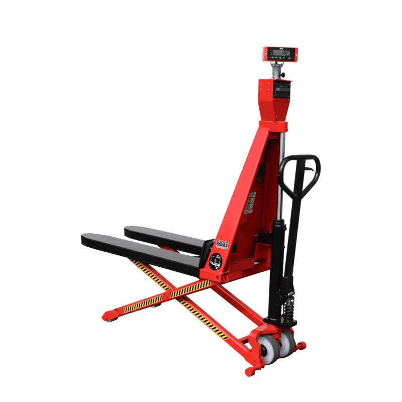 RAVAS Ergo Scissor Lift Scherenhubwagen mit Waage, Tragkraft 1'000 kg, Anzeigeschritt 0,5 - 1 kg, manuell / elektrisch