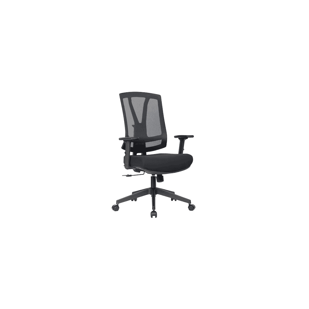 Chaise de bureau Orion I avec accoudoirs et dossier en maille, réglable en hauteur, noir