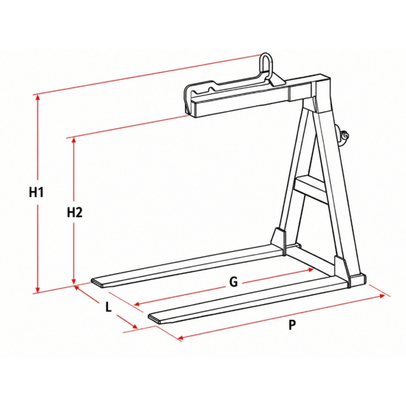 Krangabel Butti Special Cop mit manueller Lastausbalancierung, Tragkraft 600 kg, LxBxH 620 x 1030 x 1150 mm