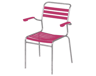 Schaffner Chaise de jardin SÄNTIS, structure en tube d'acier, en diverses exécutions