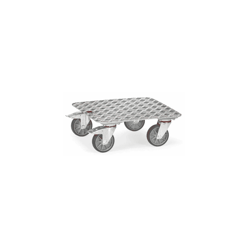 Fetra Kisten-Transportroller, mit Aluminium-Quintettblech-Plattform und Griffloch, 500 x 500 x 184 mm