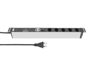 Steffen Steckdosenleiste ALU MODULAR SILVER, 5 x T13, 10 A, IP20, 3 m Kabel, mit Filter und Überspannungsschutz, silber/schwarz