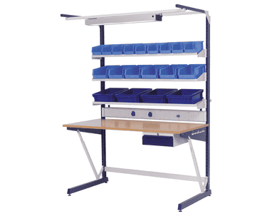 Bedrunka+Hirth workraster mit Multi-Wand-Aufbau und Unterhängeblock, 1500 x 800 x 2070 mm