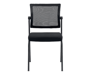Chaise visiteur Centaurus avec dossier en maille, empilable, noir, lot de 4