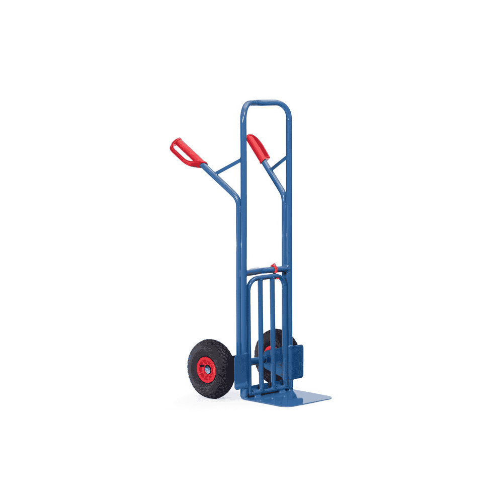 Fetra Diable pour colis 300 kg de capacité de charge, hauteur 1300 mm, pelle en tôle d'acier et pliable