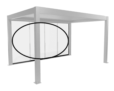 Biohort Glasschiebewand aus Klarglas - Zubehör zu Pergola, für verschiedene Seitenlängen