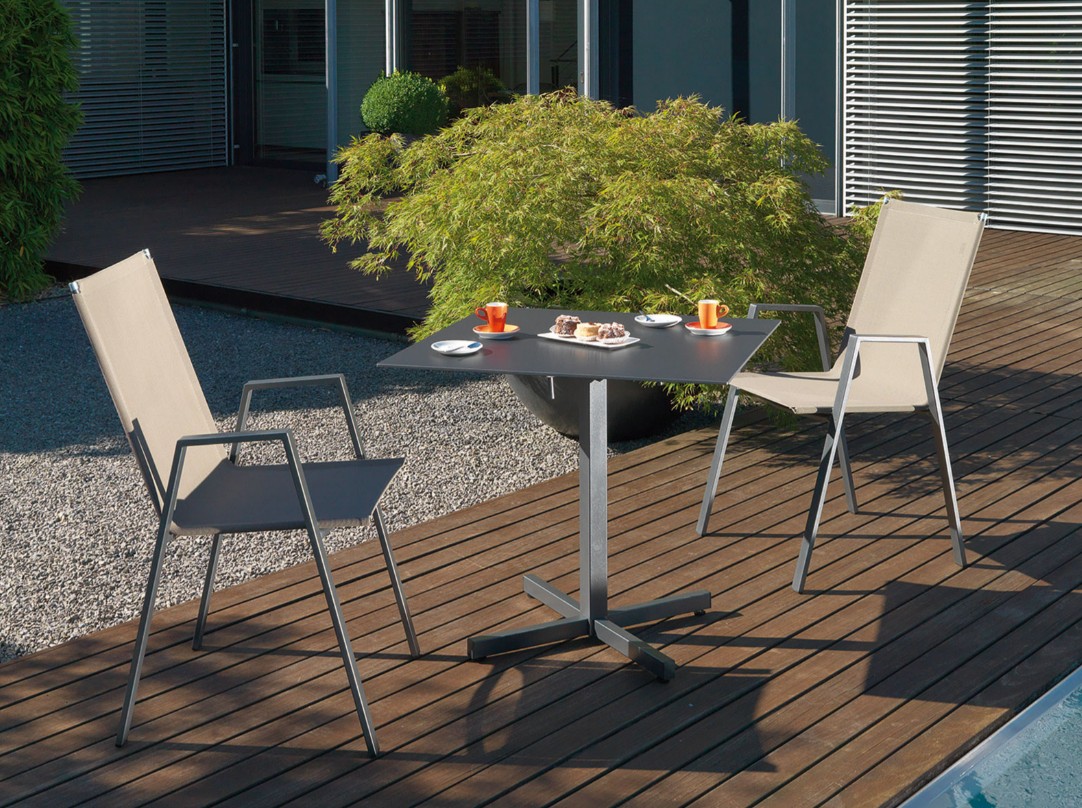 Schaffner Gartentisch BASEL, Gestell aus Stahl verzinkt, abklappbar, in diversen Ausführungen