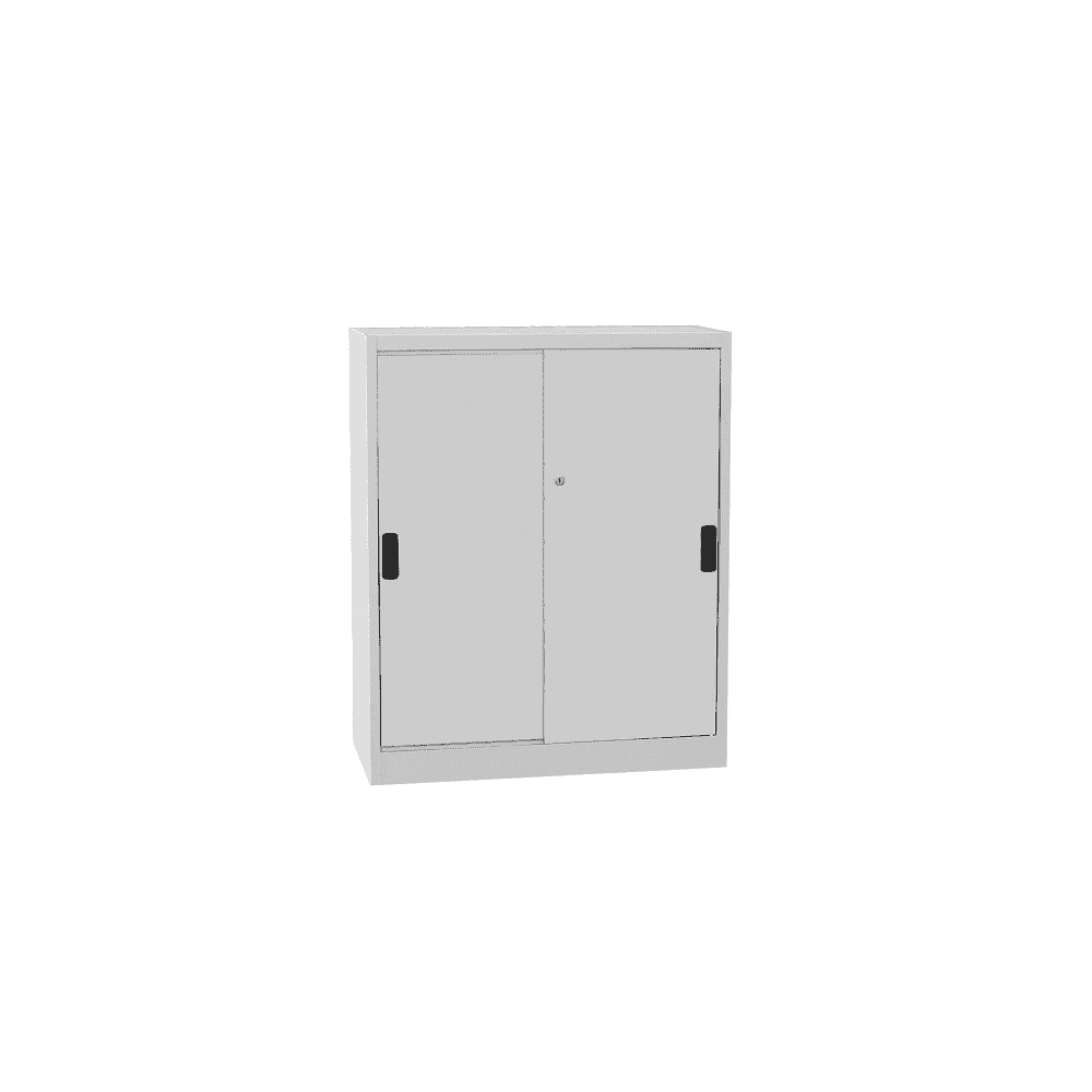 Universalschrank abschliessbar, mit zwei Schiebetüren, RAL 7035