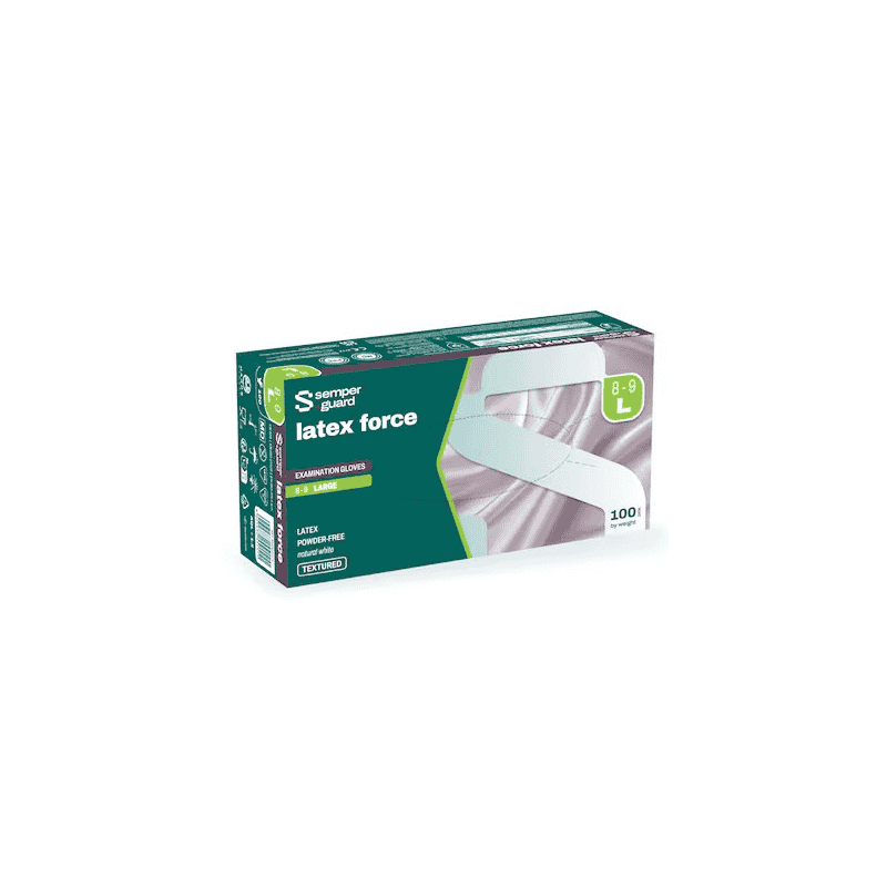 Gants jetables Semperguard latex force, non poudrés, paquet de 100 pièces