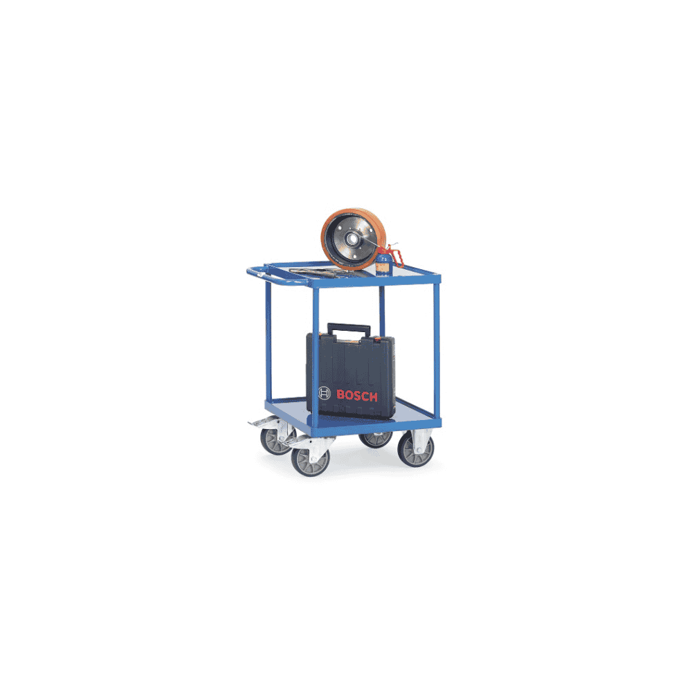 Fetra Tischwagen mit Stahlblech-Wannen, Gesamttragkraft 500 kg, 737 x 609 x 860 mm