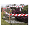 Signal Absperrband tesa, 80 mm x 100 m, rot/weiss, reissfestes PE-Warnband für Innen- und Aussenbereich