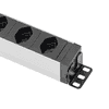 Steffen Steckdosenleiste ALU MODULAR SILVER, 6 x T13, 10 A, IP20, 3 m Kabel, mit Filter und Schalter, silber/schwarz