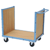 Bedrunka+Hirth Chariot de transport avec fond en bois, paroi avant et arrière, capacité de charge 300 kg, 900 x 620 x 860 mm
