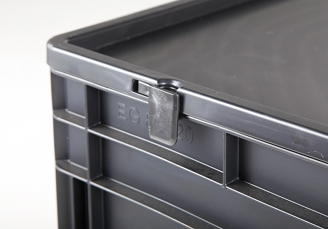 Bacs empilables Euro avec couvercle en plastique électroconducteur pour un stockage et un transport en toute sécurité