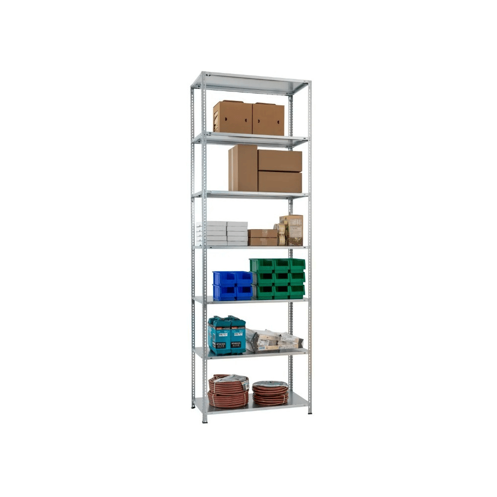 Schulte Rayonnage à tablettes MULTIplus150 avec renforts d'angle, utilisable des deux côtés, différents modèles disponibles