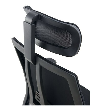 Appuie-tête pour chaise de bureau Pegasus avec dossier et accoudoirs en maille, noir