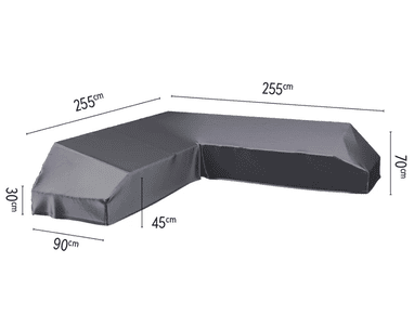 Platinum AeroCover Housse de protection Lounge en forme de L, L x L x H 2550 x 900 x 700 mm