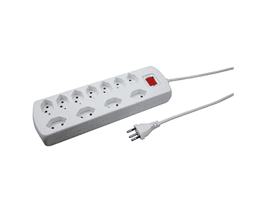 Steffen Steckdosenleiste POWER EASY, 11 x T13 Steckdosen, IP20, 1.5 m Kabel, mit Überstromschutz, weiss