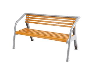 Banc de jardin en bois et acier galvanisé à chaud