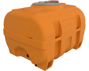 CEMO Fût en PE de forme valise, orange, de 600 à 3000 litres, sans cloison anti-ballottement
