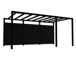 PLUS Pergola Arcade en bois, noir RAL 9005, modèle 6, L x P x H 4860 x 2570 x 2170 mm