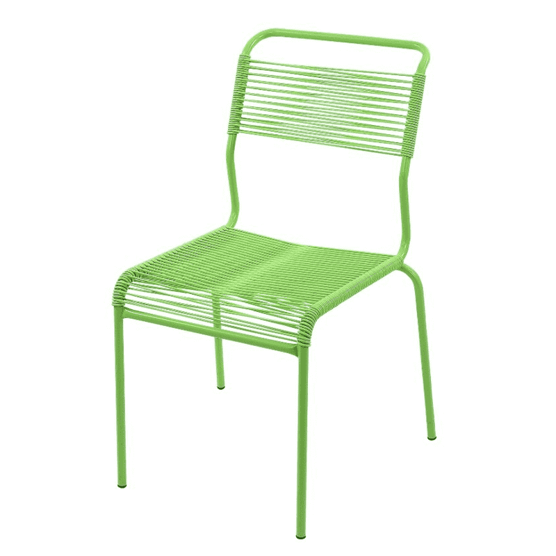 Schaffner Chaise Spaghetti Säntis sans accoudoirs, en tube d'acier galvanisé et revêtu, disponible en plusieurs versions