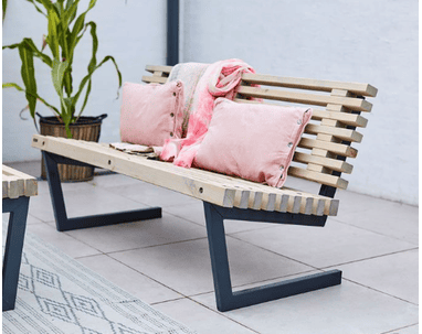 Siesta-banc de jardin, bois flottant couleur, 1380 mm