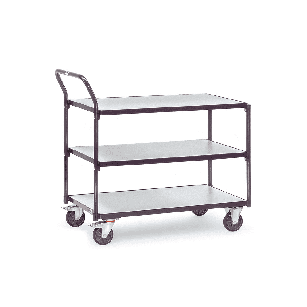 Fetra Chariot de table ESD avec pneus TPE-ESD, en diverses versions
