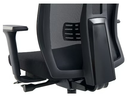 Chaise de bureau Pegasus avec dossier et accoudoirs en maille, noir