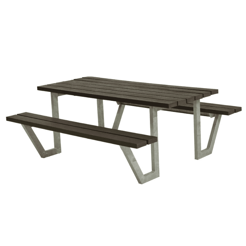 PLUS Ensemble de mobilier de jardin Wega, RePlast, noir, disponible en plusieurs modèles