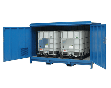 Etagère fermée pour fûts ou conteneurs IBC