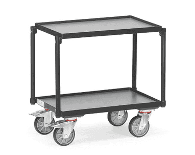 Etagen-Roller "GREY EDITION", mit 2 Böden aus Holz, mit Rand 15 mm, 677 x 414 x 638 mm