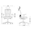 Chaise de bureau Wallstreet avec dossier respirant et appui-tête, noir
